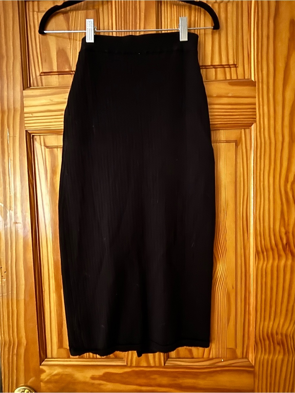 Free People Black Ribbed Pencil Skirt